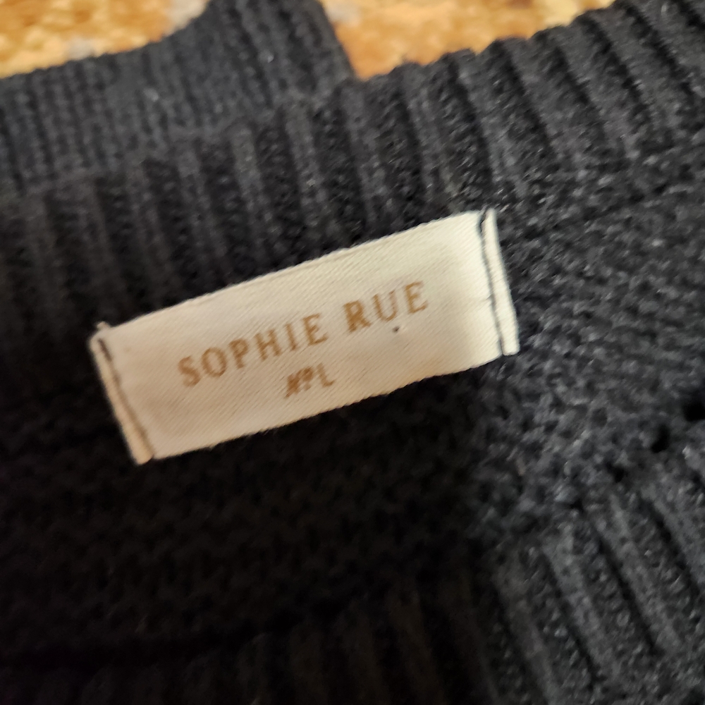 Sophie Rue Black, White, and Brown Striped Sweater - Picture 5 of 6